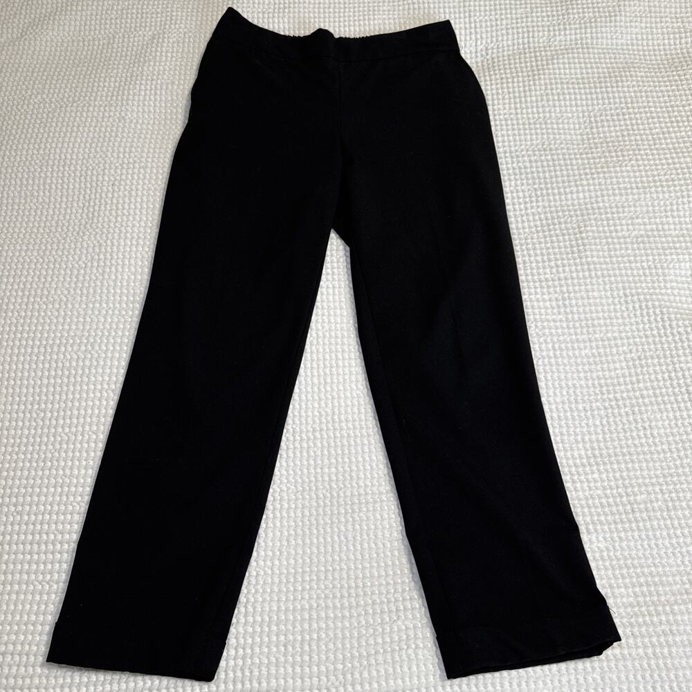 Rachel Zoe Cuff Ankle Pants Womens Size 8 Black Pull On Mid Rise Pockets EUC